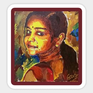 Mananya Beautiful Woman Painting Sticker